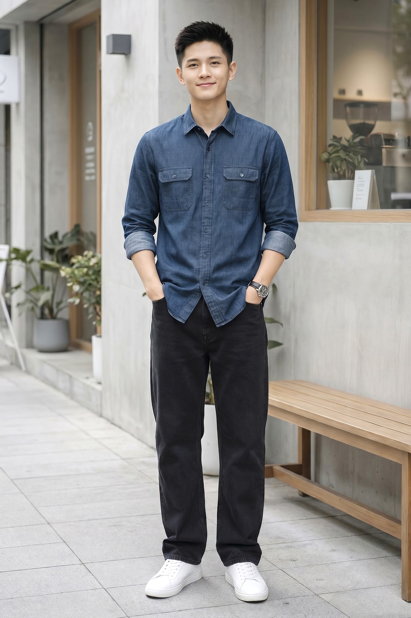 Ảnh của Áo sơ mi denim dài tay - 228SM22113